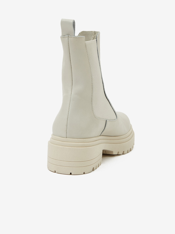 Ojju Hellgraue Damen-Chelsea-Stiefel aus Leder OJJU