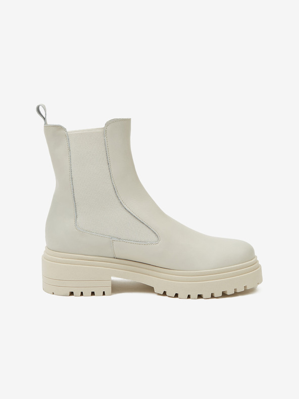 Ojju Hellgraue Damen-Chelsea-Stiefel aus Leder OJJU