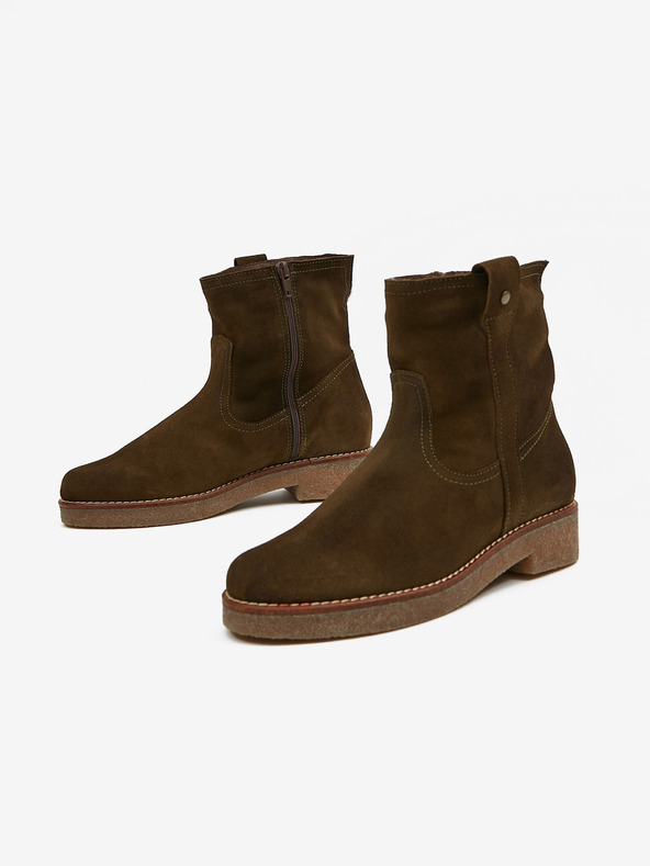 Ojju Isolierte Damenstiefeletten aus Wildleder, khaki OJJU