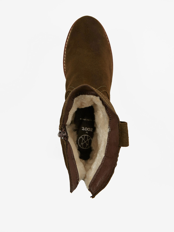 Ojju Isolierte Damenstiefeletten aus Wildleder, khaki OJJU