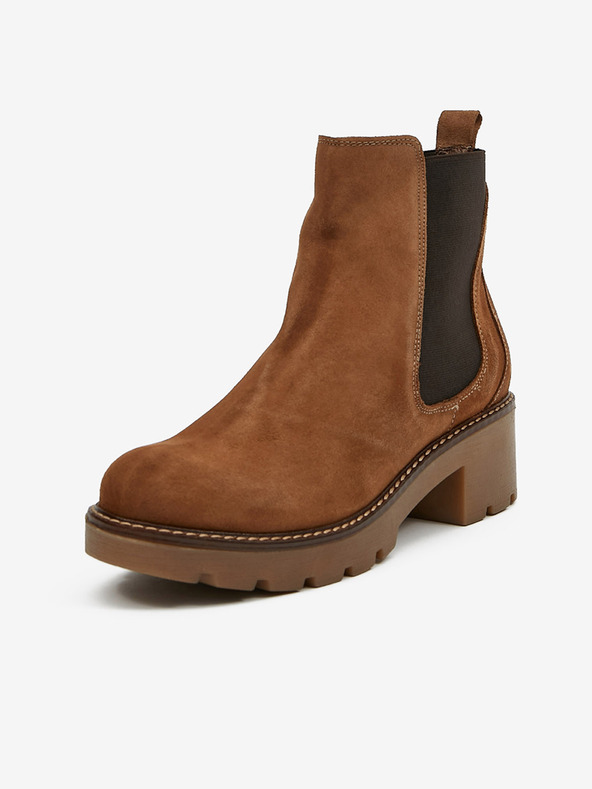 Ojju Braune Wildleder-Chelsea-Stiefel für Damen OJJU