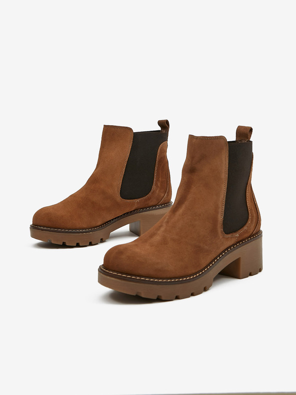 Ojju Braune Wildleder-Chelsea-Stiefel für Damen OJJU