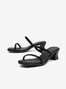Ojju Schwarze Damen Lederslipper mit Absatz OJJU