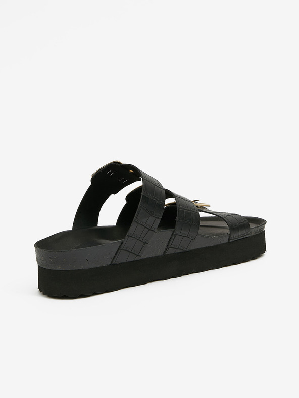 Ojju Schwarze Plateau-Pantoffeln OJJU