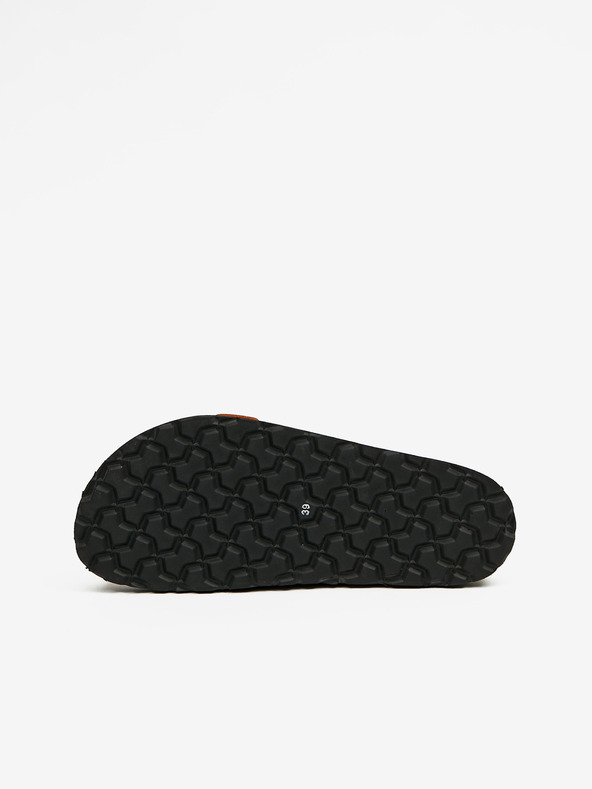 Ojju Orangefarbene Damen-Lederpantoffeln OJJU