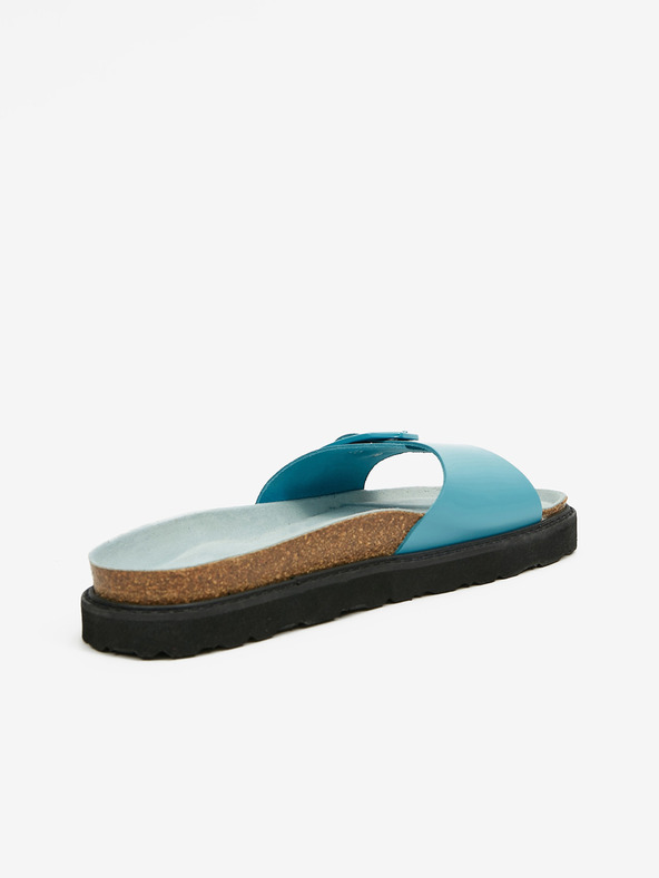 Ojju Türkisfarbene Damen Pantoffeln aus Leder OJJU