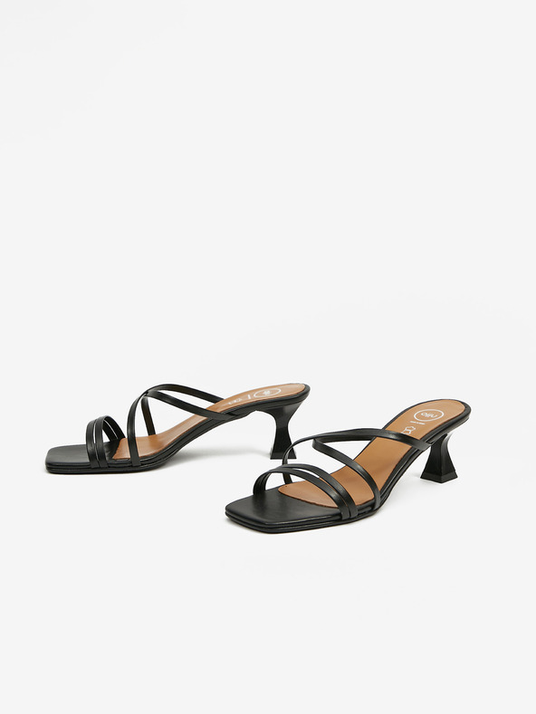 Ojju Schwarze Damenpantoffeln mit Absatz OJJU