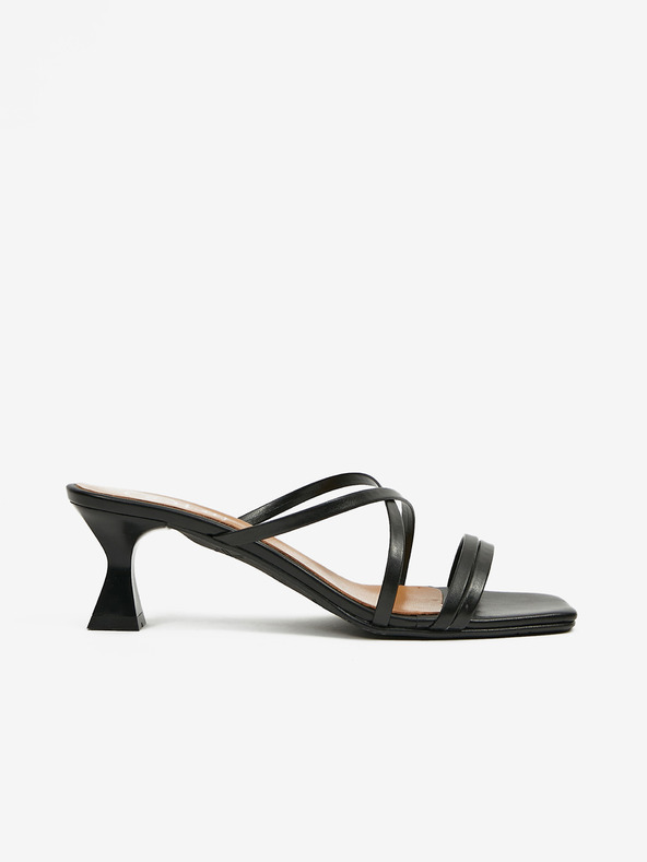 Ojju Schwarze Damenpantoffeln mit Absatz OJJU