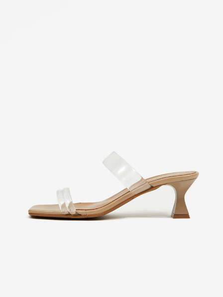 Ojju Beige-transparente Damen-Pantoffeln OJJU