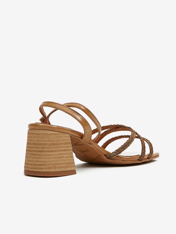 Ojju Braune Damen-Sandalen mit Absatz OJJU