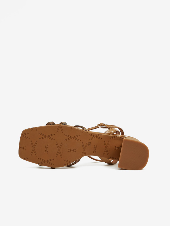 Ojju Braune Damen-Sandalen mit Absatz OJJU