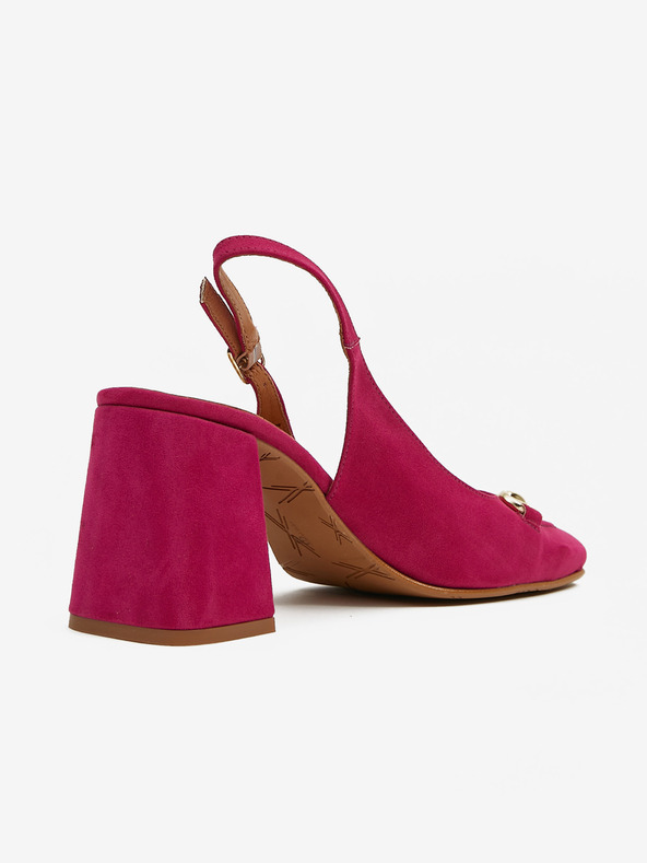 Ojju Dunkelrosa Damen-Wildleder-Sandalen mit Absatz OJJU