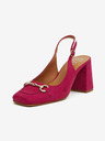 Ojju Dunkelrosa Damen-Wildleder-Sandalen mit Absatz OJJU