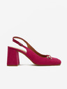 Ojju Dunkelrosa Damen-Wildleder-Sandalen mit Absatz OJJU