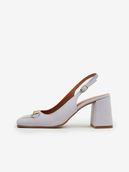 Ojju Hellviolette Damen-Sandalen aus Wildleder mit Absatz OJJU