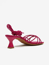 Ojju Dunkelrosa Damen-Wildleder-Sandalen mit Schnürsenkeln OJJU