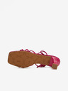 Ojju Dunkelrosa Damen-Wildleder-Sandalen mit Schnürsenkeln OJJU