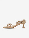 Ojju Beigefarbene Damen-Sandalen mit Schnürsenkeln OJJU