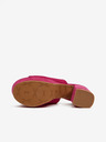 Ojju Dunkelrosa Damen-Wildleder-Slipper mit Absatz OJJU