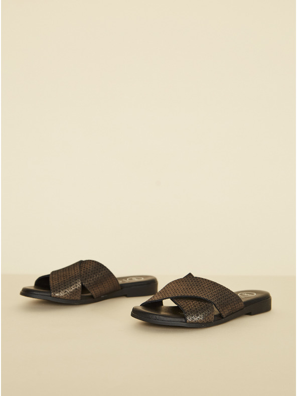 Ojju Schwarze Lederslipper OJJU