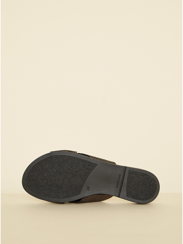 Ojju Schwarze Lederslipper OJJU