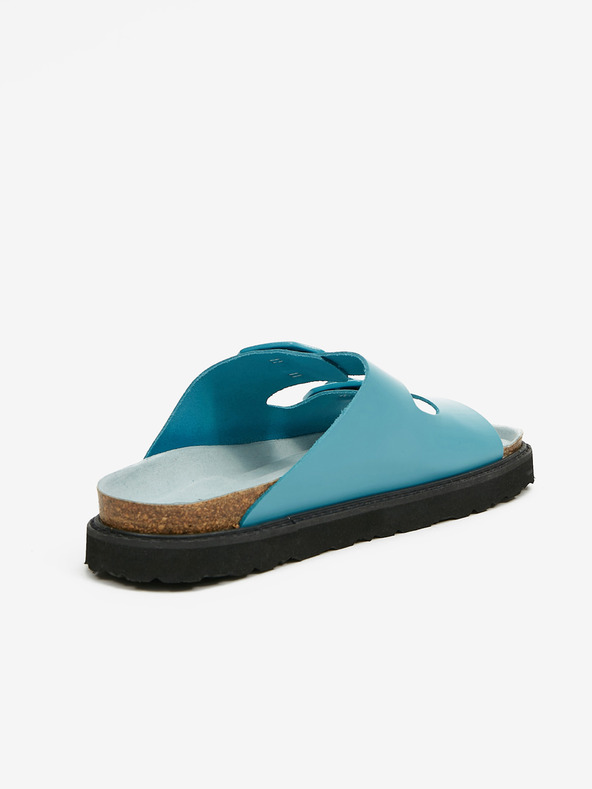 Ojju Türkisfarbene Damen Pantoffeln aus Leder OJJU