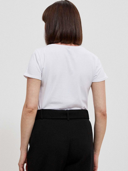 Moodo Weißes bedrucktes Damen-T-Shirt Moodo