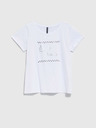 Moodo Weißes bedrucktes Damen-T-Shirt Moodo