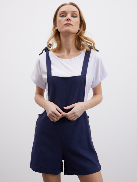 ZOOT.lab Dunkelblaue Damenshorts aus Leinen mit Lack ZOOT.lab Paulina