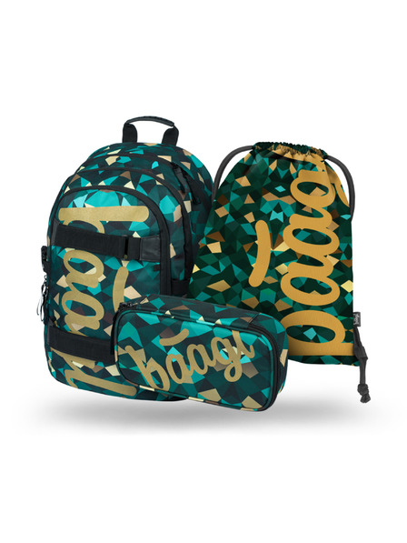 BAAGL  BAAGL 3 SET Skate Polygon: Rucksack, Federmäppchen, Beutel