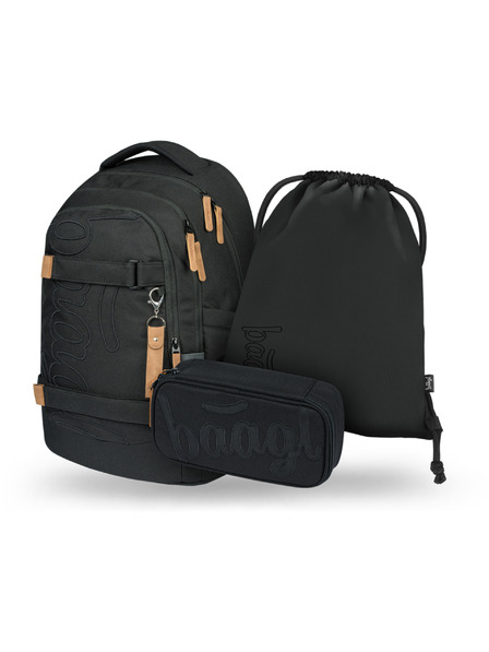 BAAGL  BAAGL SET 3 Skate max Darkness: Rucksack, Federmäppchen, Beutel