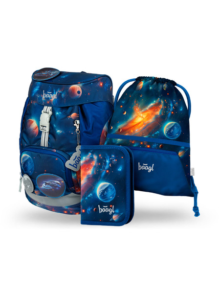 BAAGL  BAAGL SET 3 AIRY Weltraum: Rucksack, Federmäppchen, Beutel