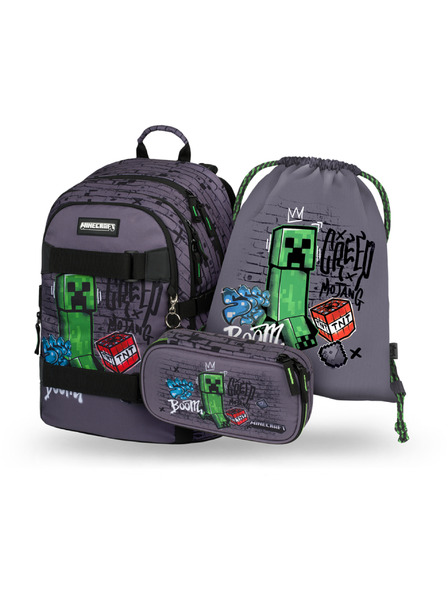 BAAGL  BAAGL SET 3 Skate Minecraft TNT: Rucksack, Etui, Beutel