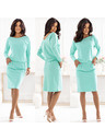 numoco Mint Sweatshirt-Kleid mit langen Ärmeln und Taschen