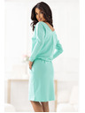 numoco Mint Sweatshirt-Kleid mit langen Ärmeln und Taschen