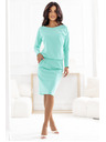 numoco Mint Sweatshirt-Kleid mit langen Ärmeln und Taschen