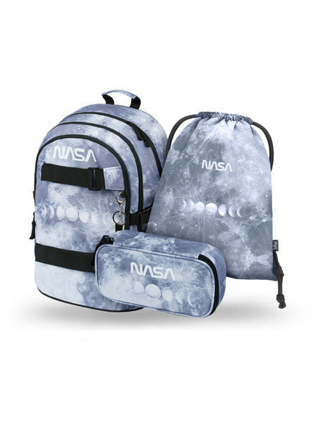 BAAGL  BAAGL 3 SET Skate NASA Grau: Rucksack, Federmäppchen, Beutel