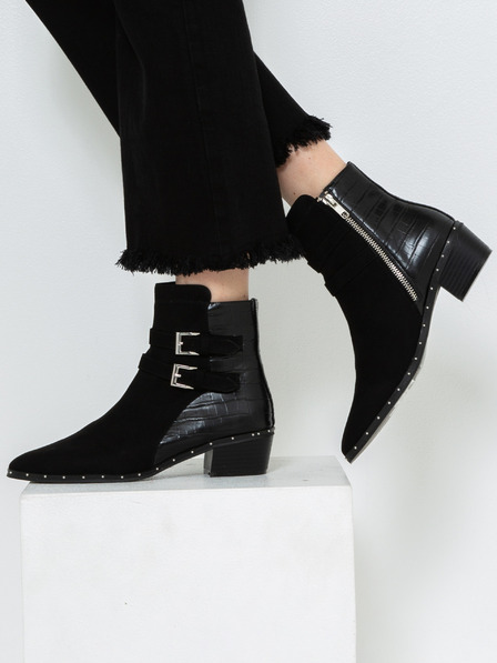 CAMAIEU Schwarze Ankle Boots mit Schnallen CAMAIEU