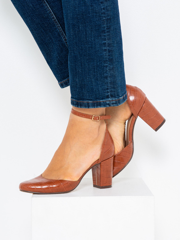 CAMAIEU Braune Riemchen-Pumps CAMAIEU