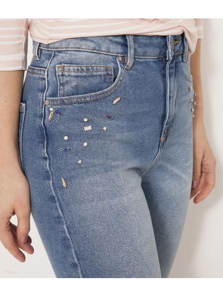 CAMAIEU Blaue Jeans mit Strass CAMAIEU