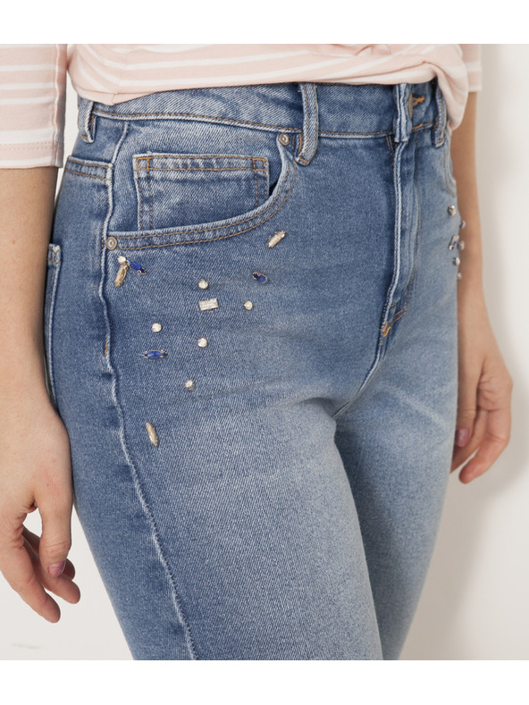 CAMAIEU Blaue Jeans mit Strass CAMAIEU