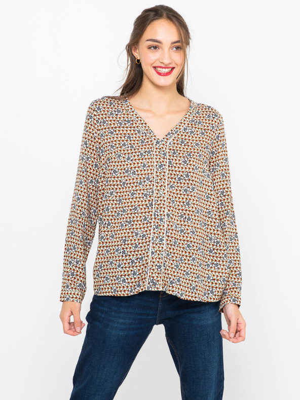 CAMAIEU Beige Bluse CAMAIEU