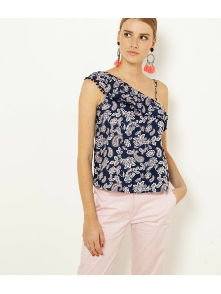 CAMAIEU Blaues One-Shoulder-Top CAMAIEU