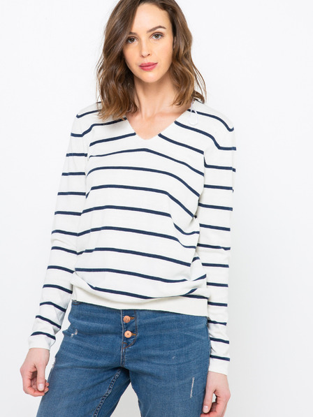 CAMAIEU Blau-weiß gestreifte Sweatshirt CAMAIEU