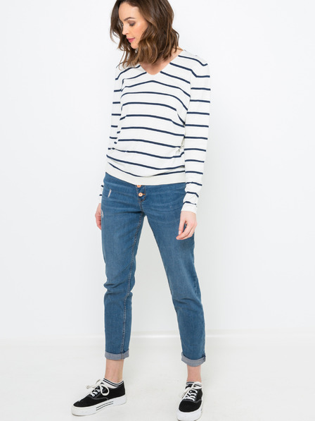 CAMAIEU Blau-weiß gestreifte Sweatshirt CAMAIEU