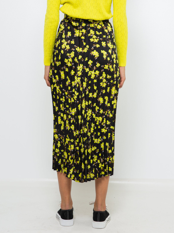 CAMAIEU Schwarz-gelber gemusterter Maxirock CAMAIEU