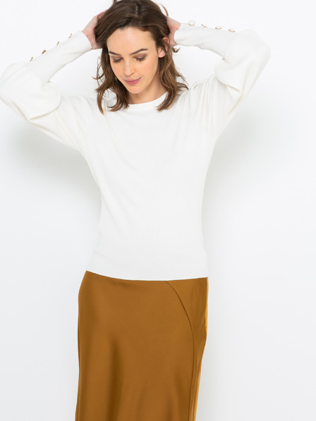 CAMAIEU Weißer Pullover mit Ballonärmeln CAMAIEU