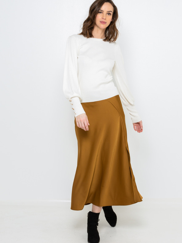 CAMAIEU Weißer Pullover mit Ballonärmeln CAMAIEU