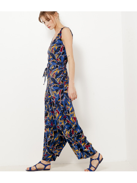 CAMAIEU Blauer gemusterter Overall CAMAIEU