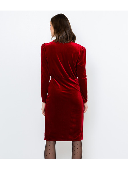 CAMAIEU Rotes Samt-Kleid CAMAIEU